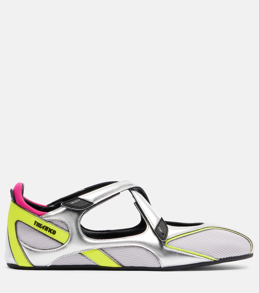 Attico Floor01 Metallic Ballet Flats In Silver