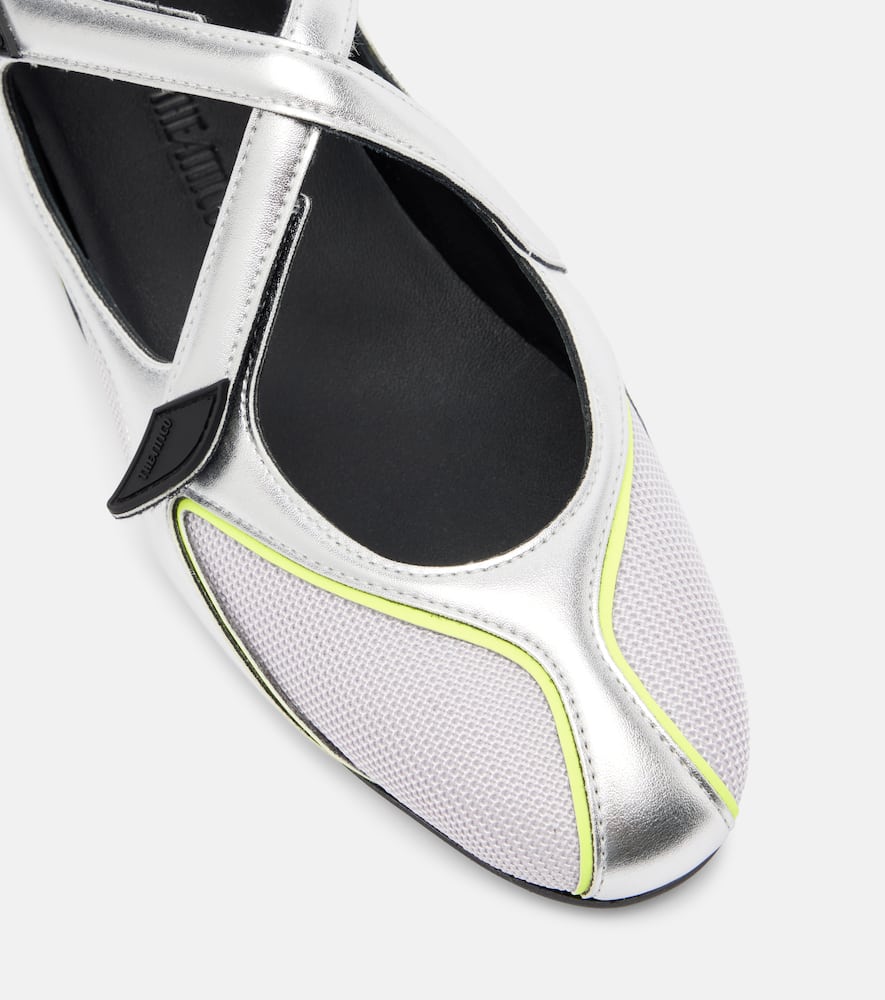 Attico Floor01 Metallic Ballet Flats In Silver