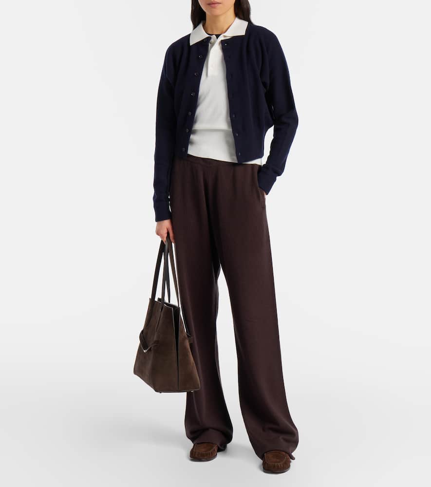 Extreme Cashmere N°257 Blouson Cashmere-blend Cardigan In Blue