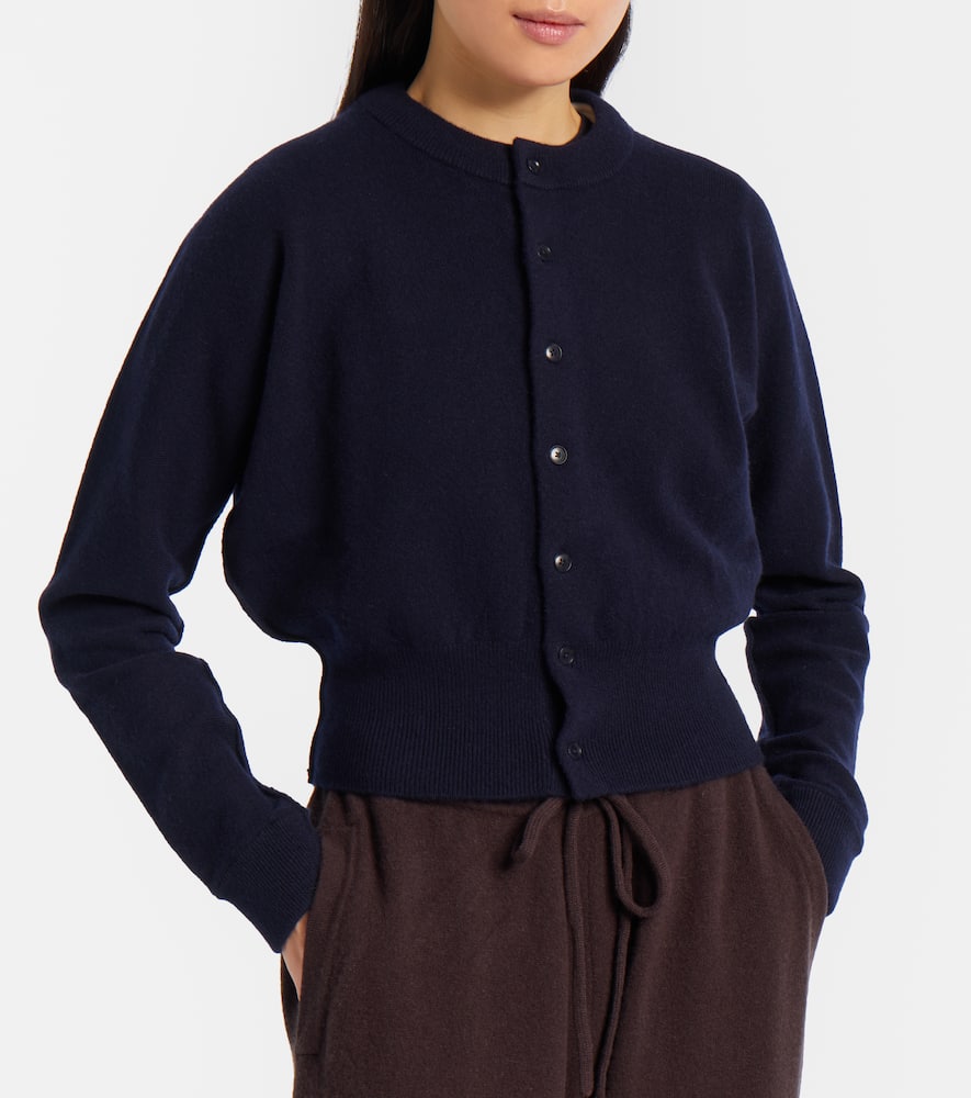 Extreme Cashmere N°257 Blouson Cashmere-blend Cardigan In Blue