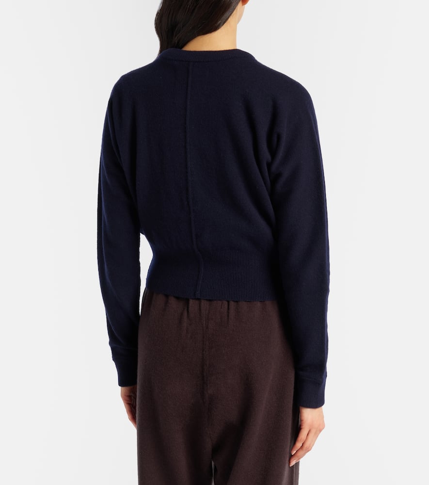 Extreme Cashmere N°257 Blouson Cashmere-blend Cardigan In Blue