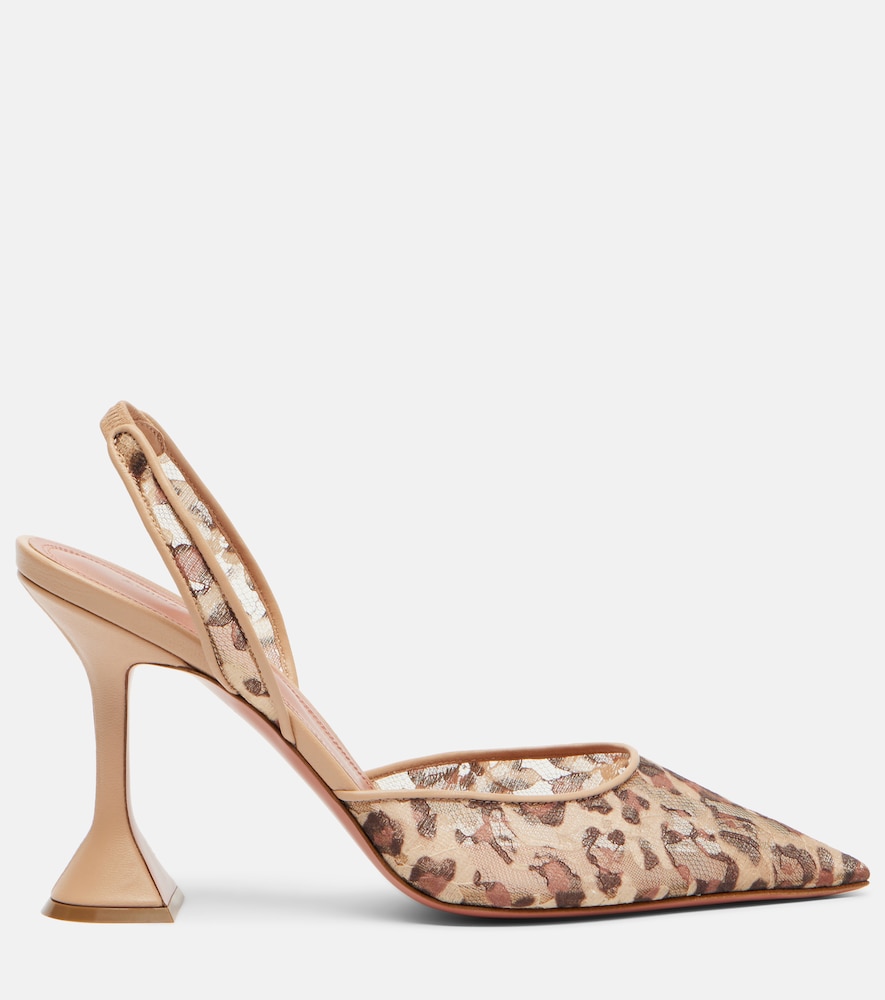  Amina Muaddi Amina Muaddi Bedruckte Slingback-pumps Holli 95 