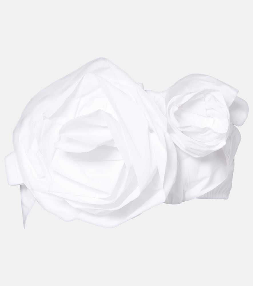 Simone Rocha Rosette cotton poplin bandeau top