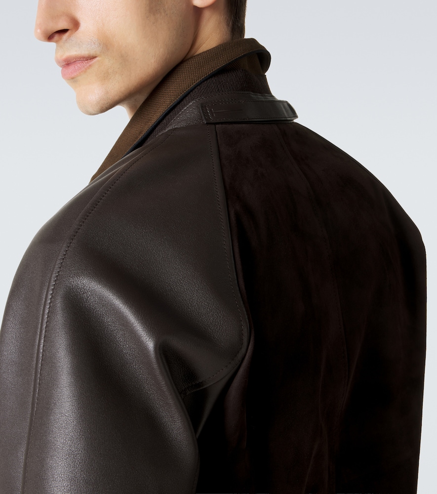 Tom Ford Leather Jacket In Brown