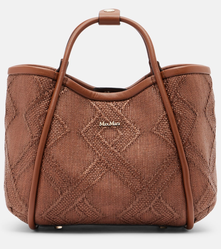 Max Mara Marin Small leather-trimmed top-handle bag