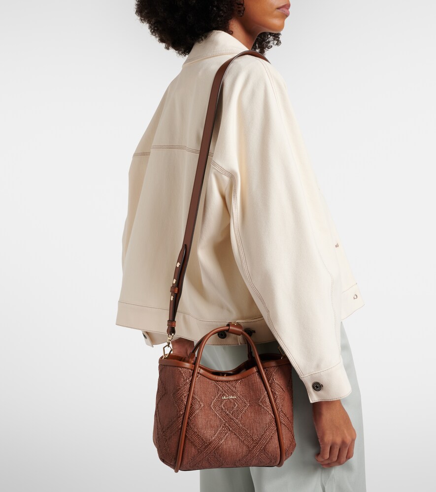 Max Mara Marin Small leather-trimmed top-handle bag