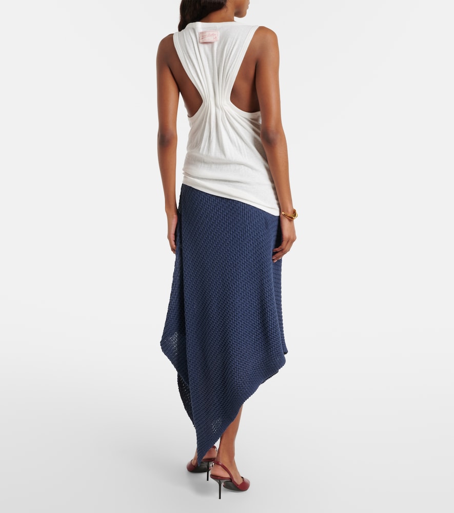  Victoria Beckham Victoria Beckham Draped Knitted Cotton-blend Midi Skirt 