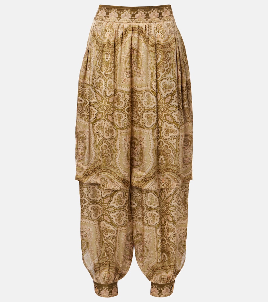 Zimmermann Luna paisley silk satin balloon pants