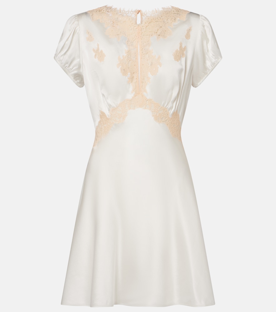 Doen Dôen Junia lace-trimmed silk satin minidress