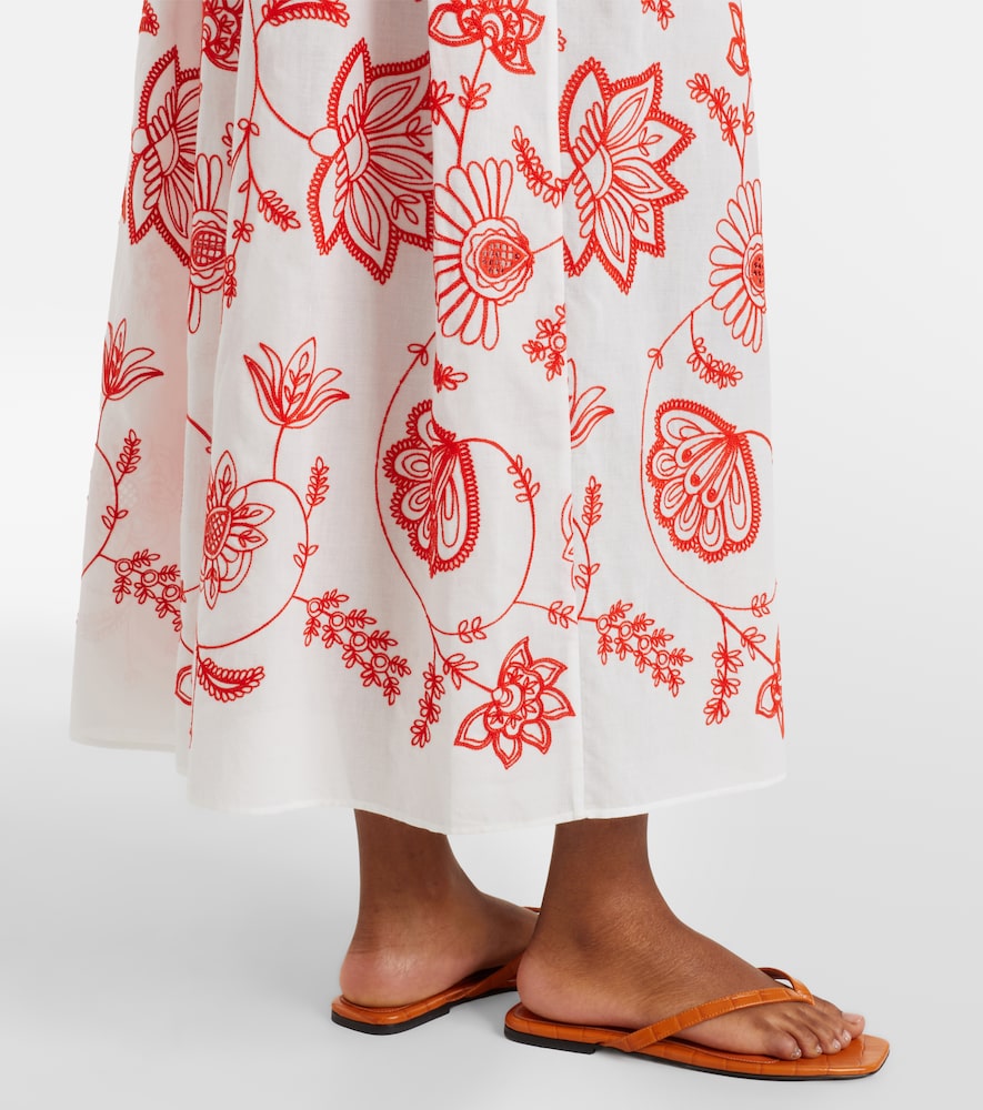 Calie Embroidered Cotton-Blend Midi