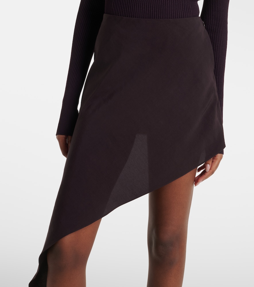  Alaia Alaia Asymmetric Poplin Miniskirt 