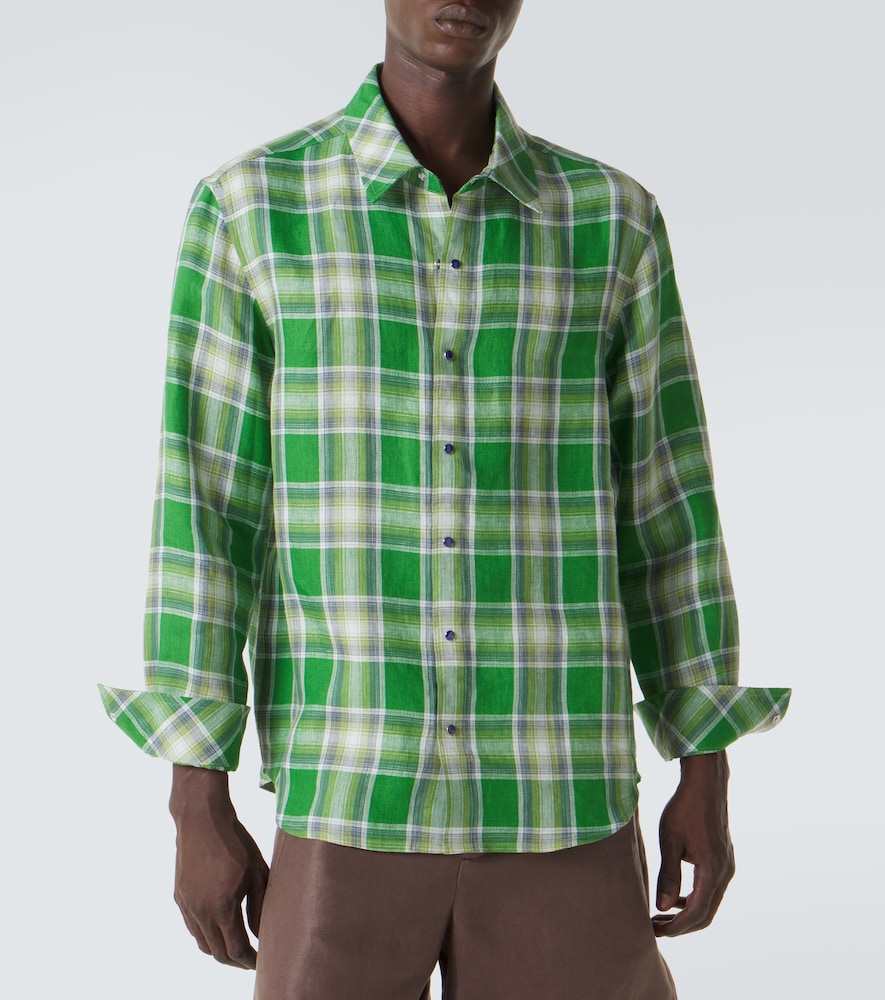  God's True Cashmere God's True Cashmere Hemd Harris Aus Leinen Mit Karomuster 