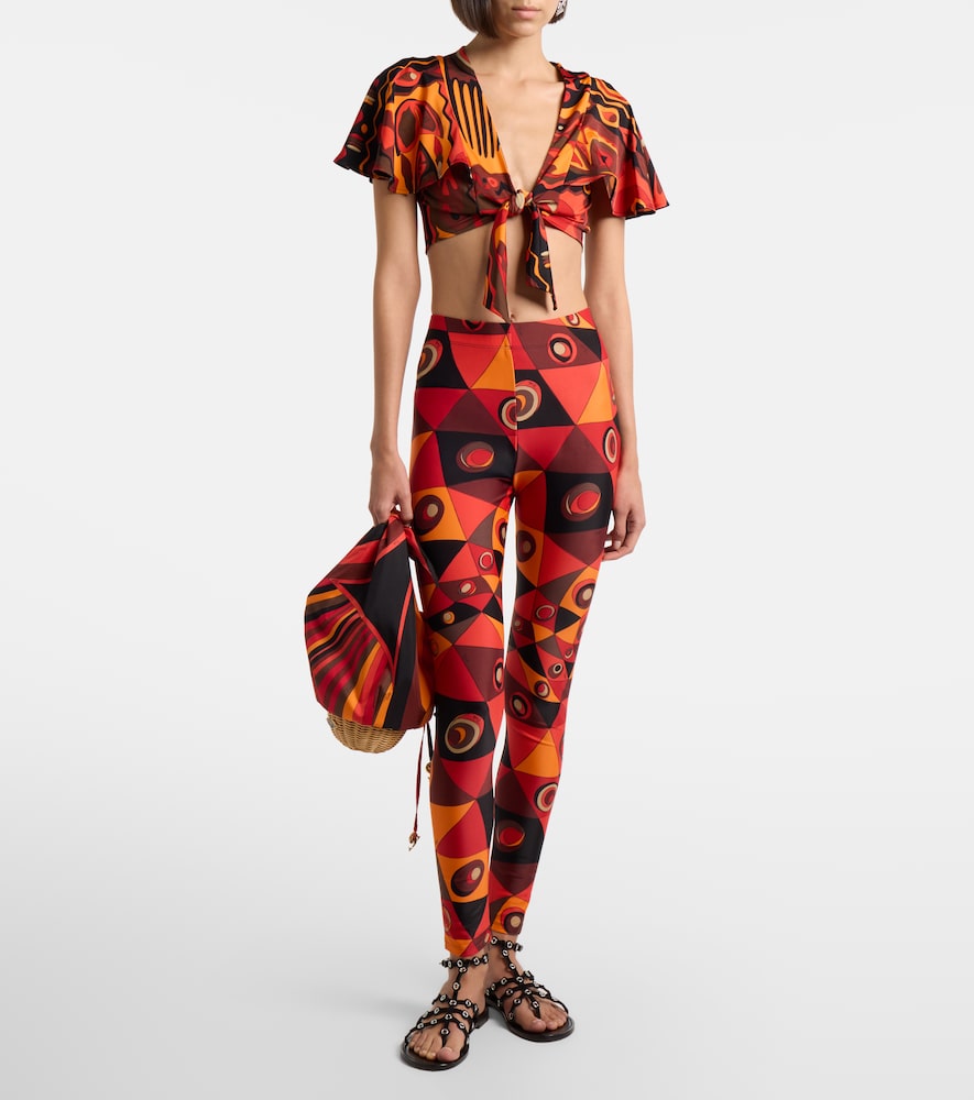  Pucci Pucci Cropped-top Kwando Aus Jersey-satin 