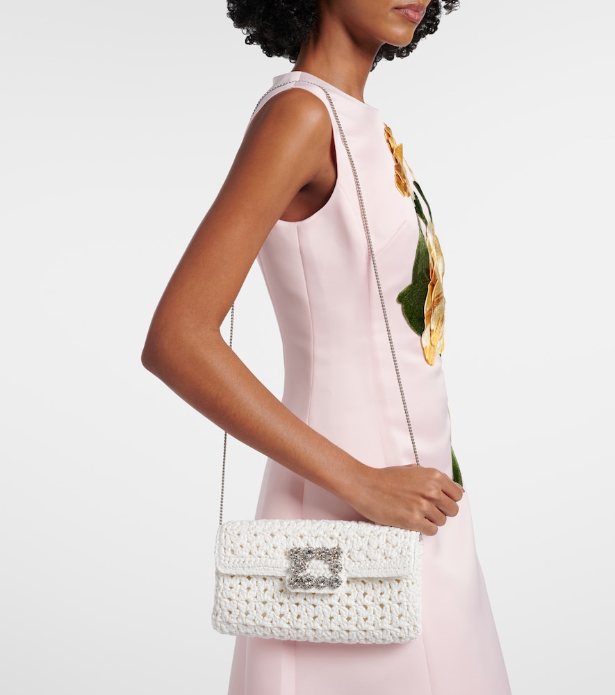 Roger Vivier Jeu De Fille embellished crochet clutch