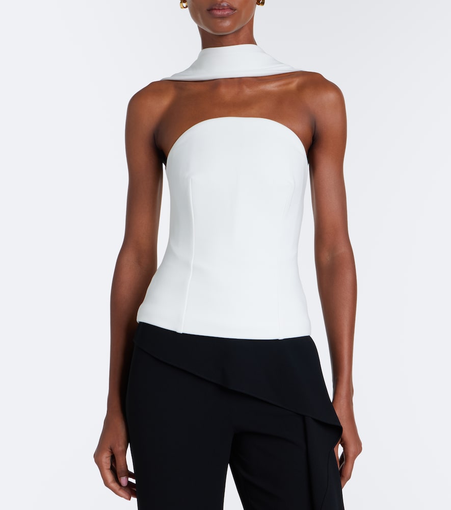 Scarf-Detail Crêpe Corset Top