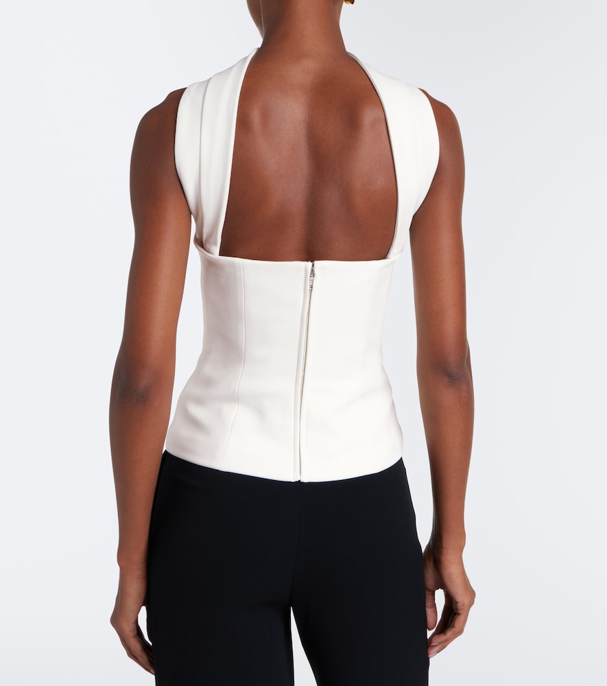 Scarf-Detail Crêpe Corset Top