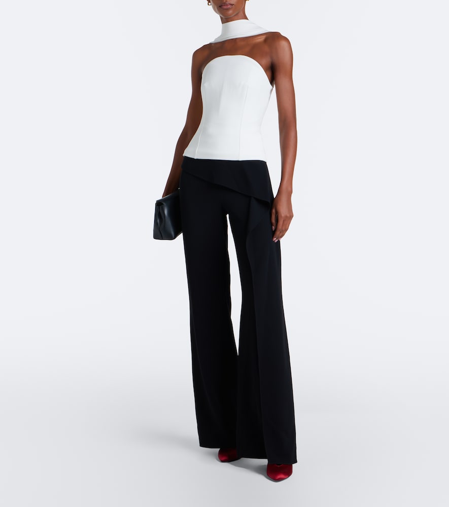 Scarf-Detail Crêpe Corset Top