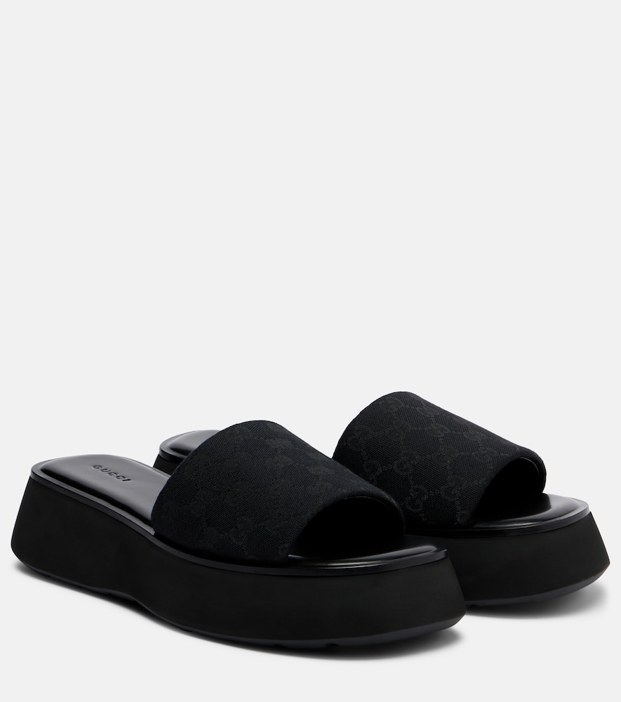 Sandali platform in canvas GG