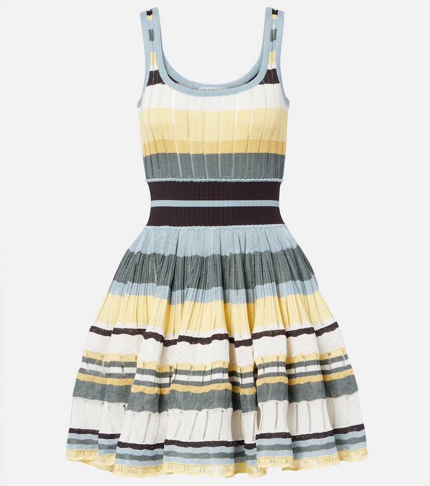 Alaia Women's Multicoloured Knitted Striped Minidress UK Size 18 - Mytheresa