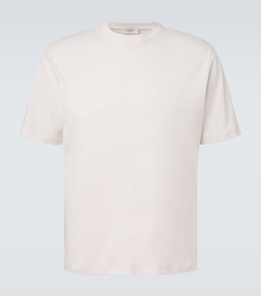 T-shirt in jersey di cotone e seta