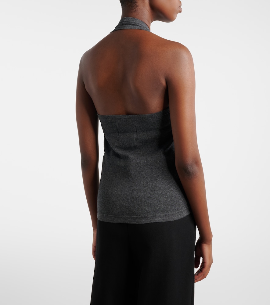 N°409 Jerry Halterneck Cotton And Cashmere Top