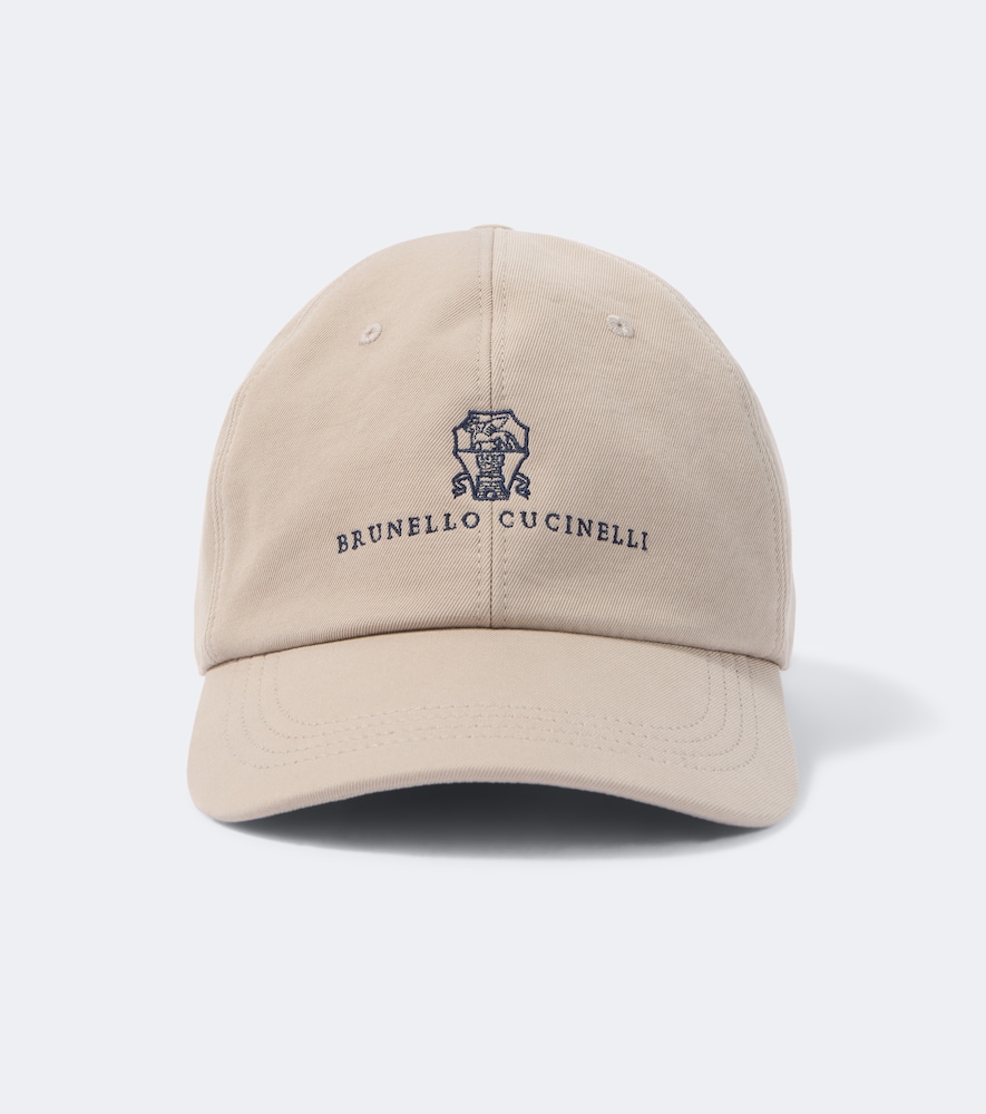 Brunello Cucinelli Logo Cotton Canvas Baseball Cap In Sand