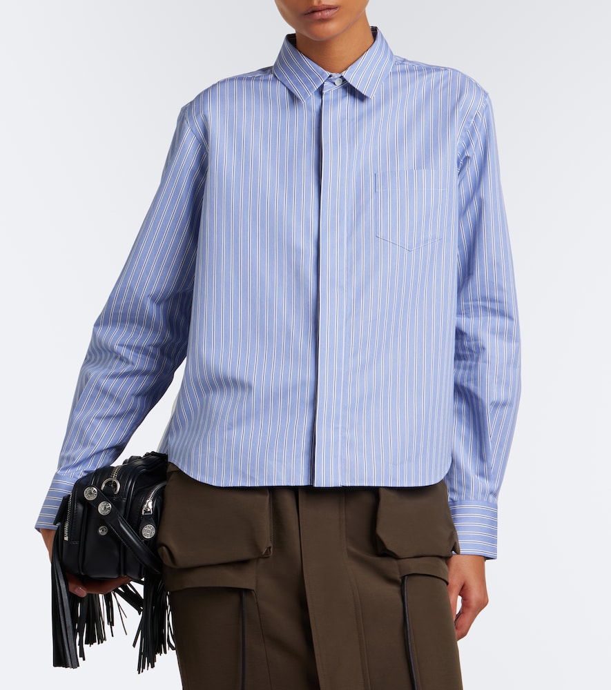 Striped Cotton-Blend Poplin Shirt