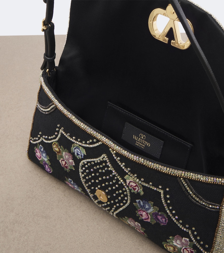 Garavani Devain Small Floral Shoulder Bag