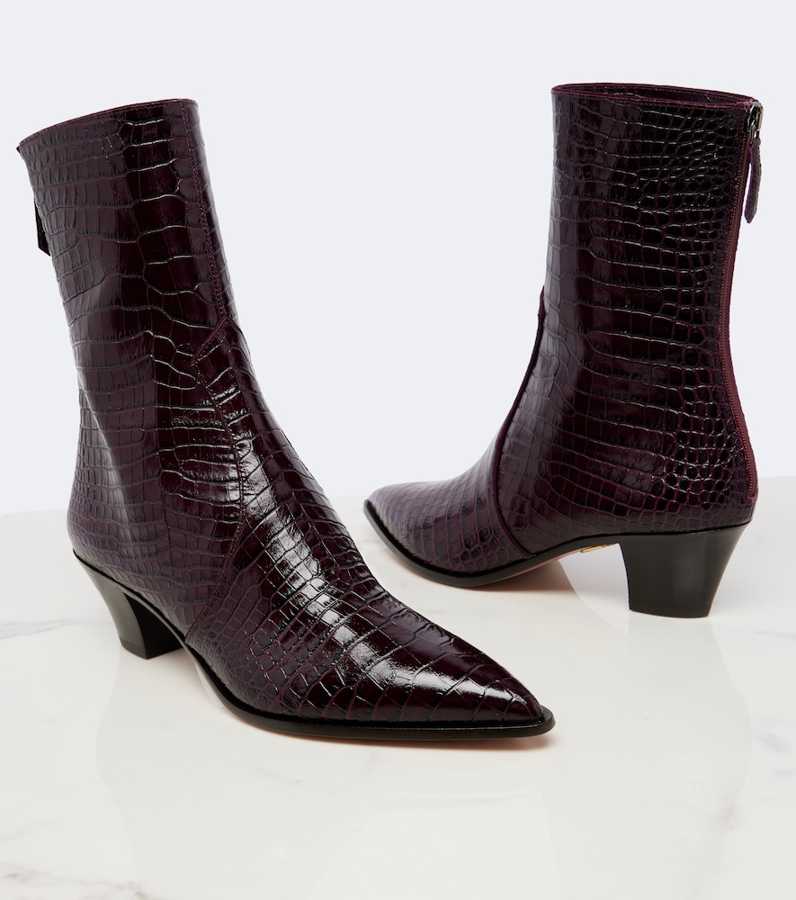 Brunswick Croc-Effect Ankle Boots