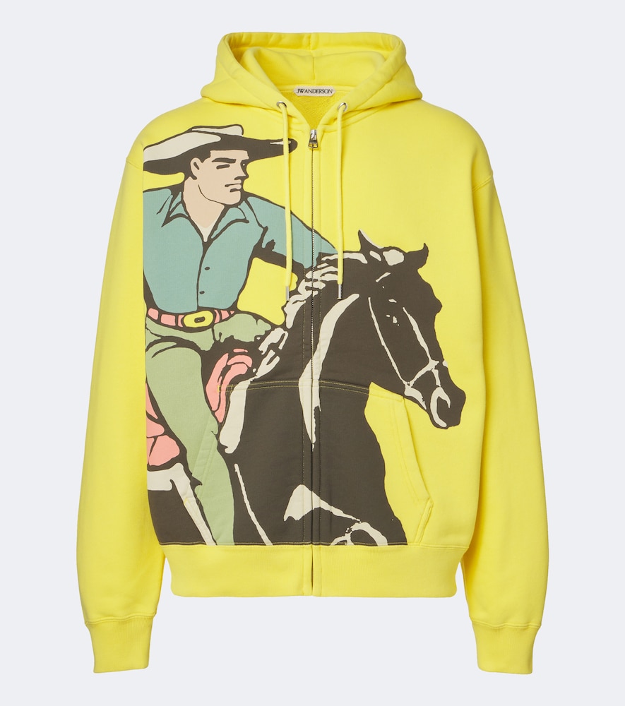 JW Anderson JW Anderson Printed cotton jersey hoodie