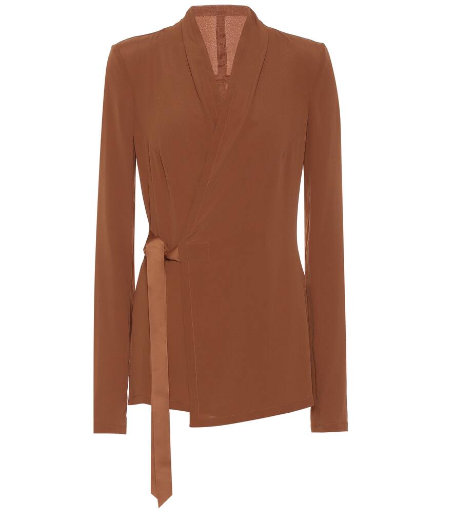 Click to view more detailed imagery on our partner's website Rick Owens Silk-Blend CrÊPe Top In Brown