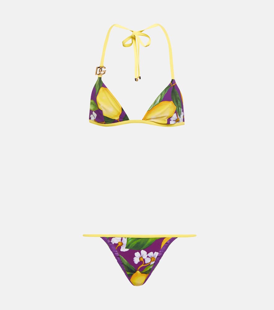 Dolce & Gabbana Printed triangle bikini