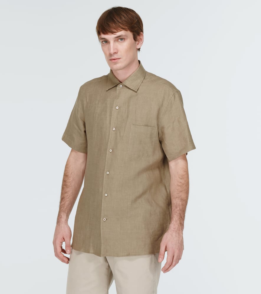 Shop Loro Piana André Linen Bowling Shirt In Juta