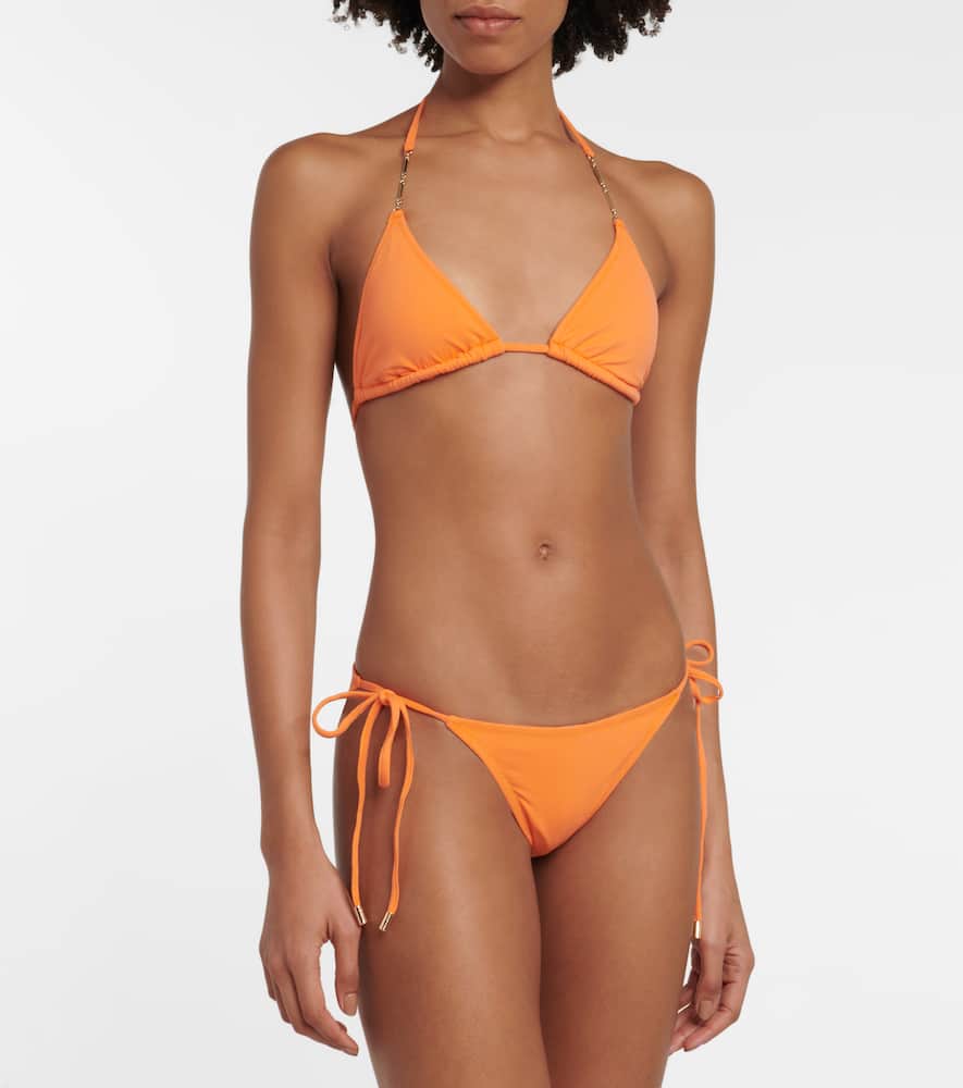 Melissa Odabash Mykonos Triangle Bikini Top In Orange