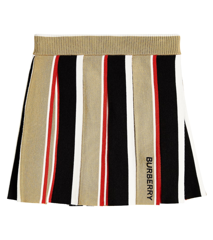 Burberry Kids' Amelia Icon Stripe Wool Skirt In Archive Beige