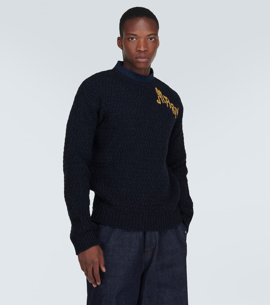 Marni Logo Virgin Wool Sweater In Black