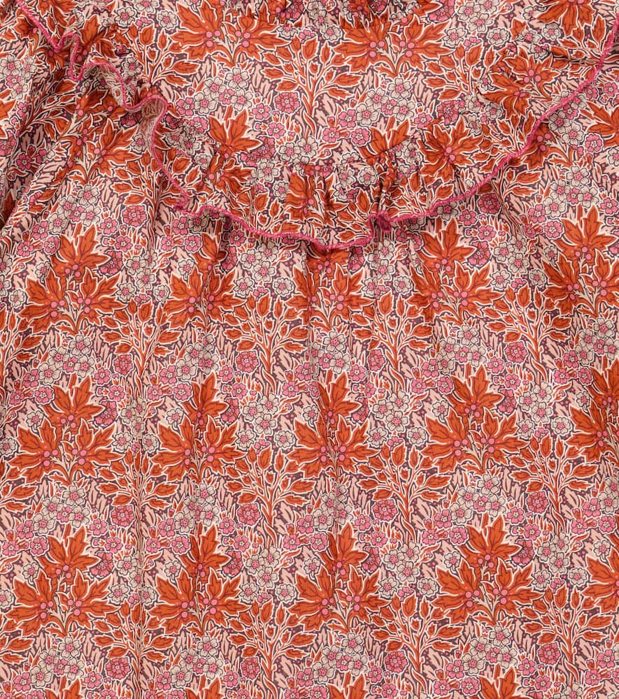 Paade Mode Floral Cotton Dress In Red