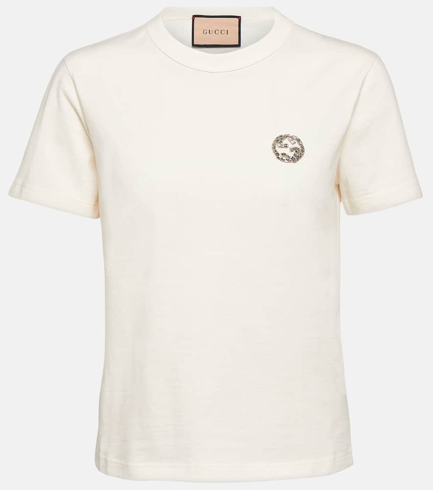 Embellished cotton jersey T-shirt