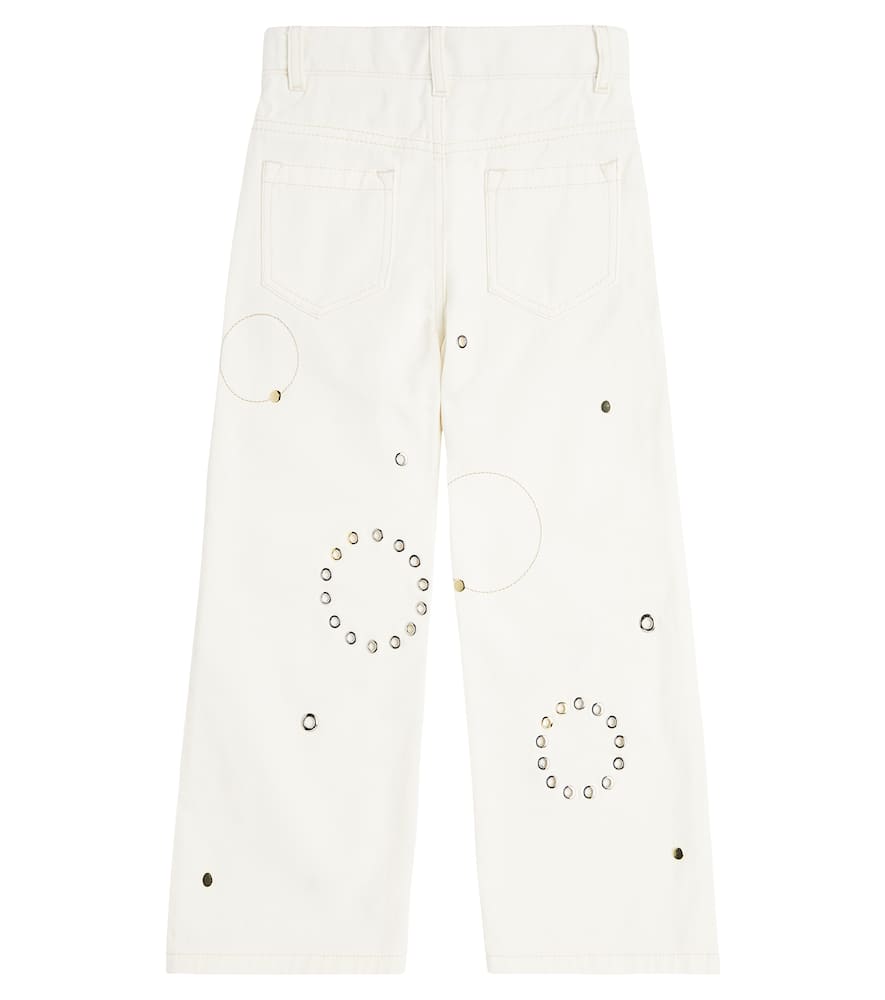 Shop Chloé Studded Straight Jeans In White