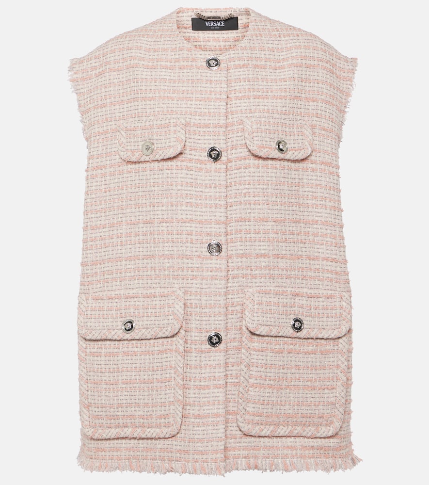 Versace Oversized tweed vest
