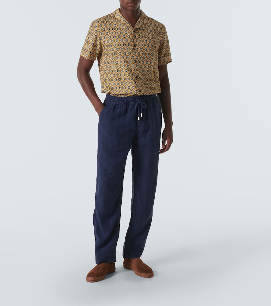 Orlebar Brown Men's Hibbert Rose Print Camp Shirt In Yellow