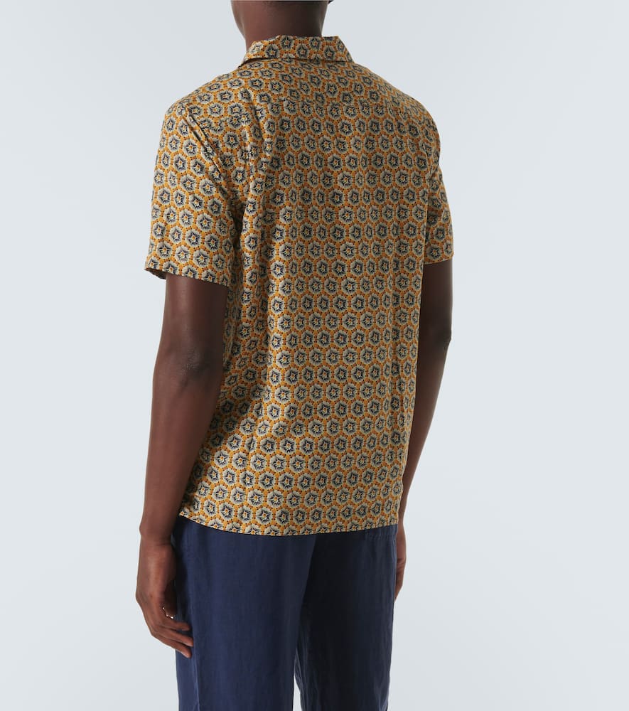 Orlebar Brown Men's Hibbert Rose Print Camp Shirt In Yellow
