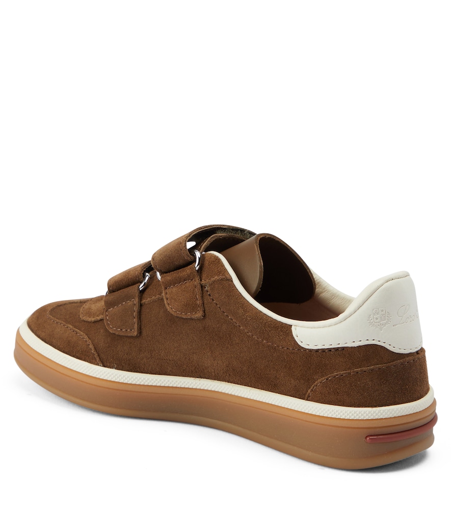  Loro Piana Kids Loro Piana Kids Walk Leather-trimmed Suede Sneakers 