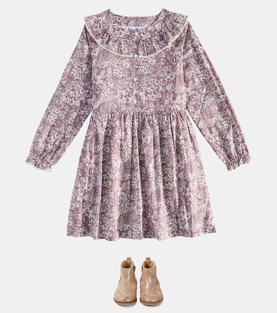 Tartine Et Chocolat Floral Cotton Dress In Purple