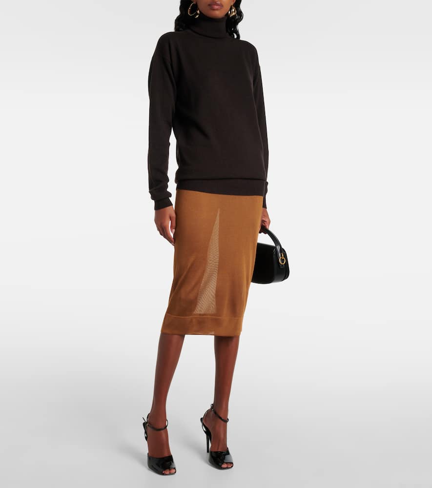 Saint Laurent Cashmere Turtle-neck Sweater In Grey