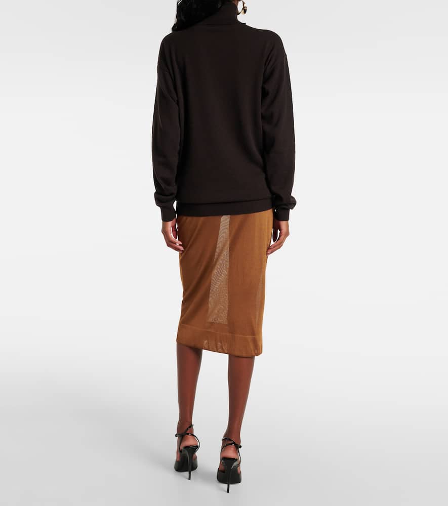 Saint Laurent Cashmere Turtle-neck Sweater In Grey