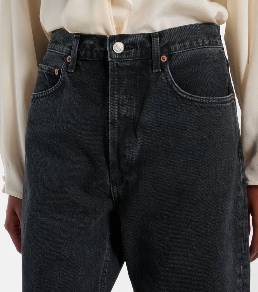 Agolde Fran Low Slung Straight Jeans In Black