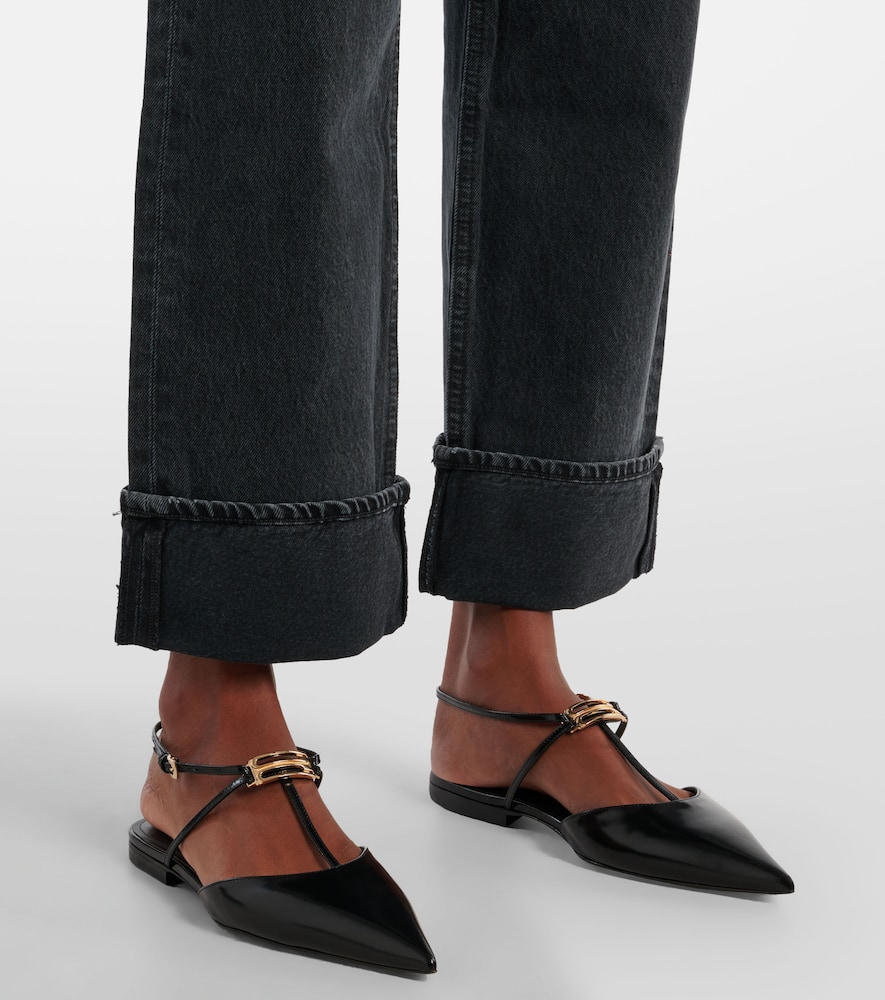 Agolde Fran Low Slung Straight Jeans In Black