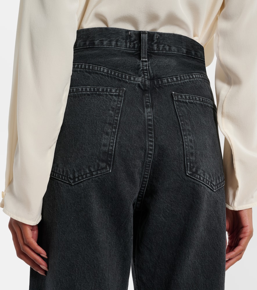 Agolde Fran Low Slung Straight Jeans In Black