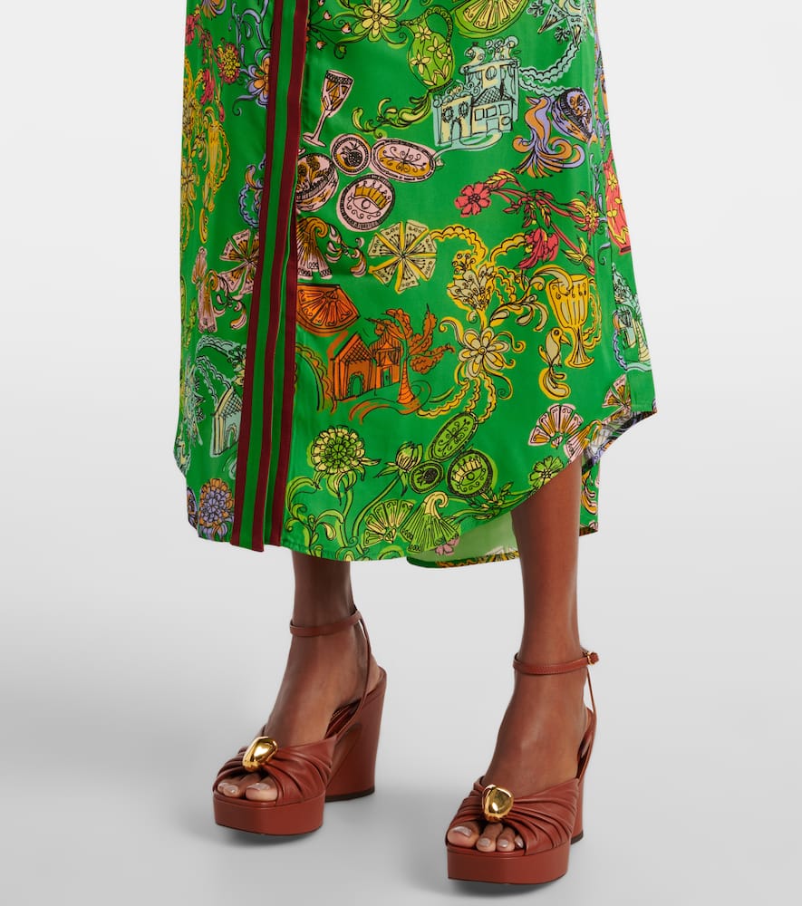 Alemais Fiesta Belted Midi Shirtdress In Green